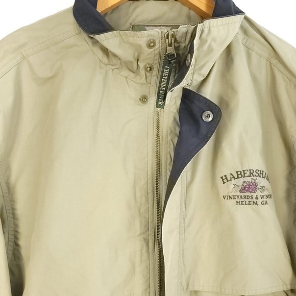 Habersham Vineyards Winery Jacket Men's Med Lined Khaki Full Zip Cheyenne River - Picture 13 of 15